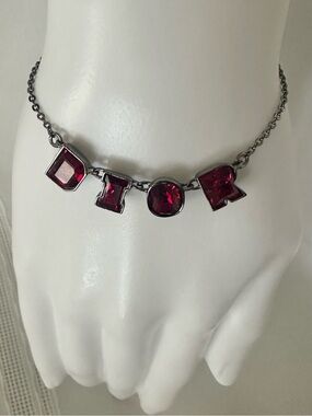 Authentic Dior Red Crystal Logo Bracelet